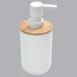 TENDANCE Distributeur de savon Bambou précieux Blanc Discount