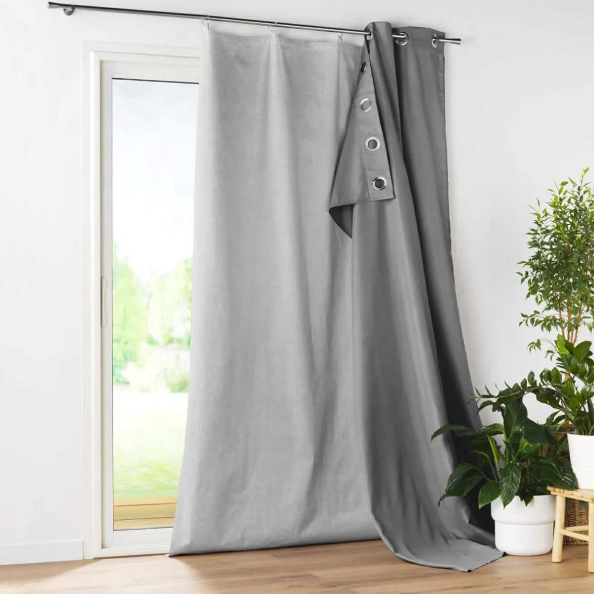 DOUCEUR D'INTERIEUR Doublure thermique pour rideau (130 x 230 cm) Cover Gris Outlet