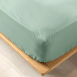 DOUCEUR D'INTERIEUR Drap housse coton bio (180 x 200 cm) Biolina Vert sauge Sale
