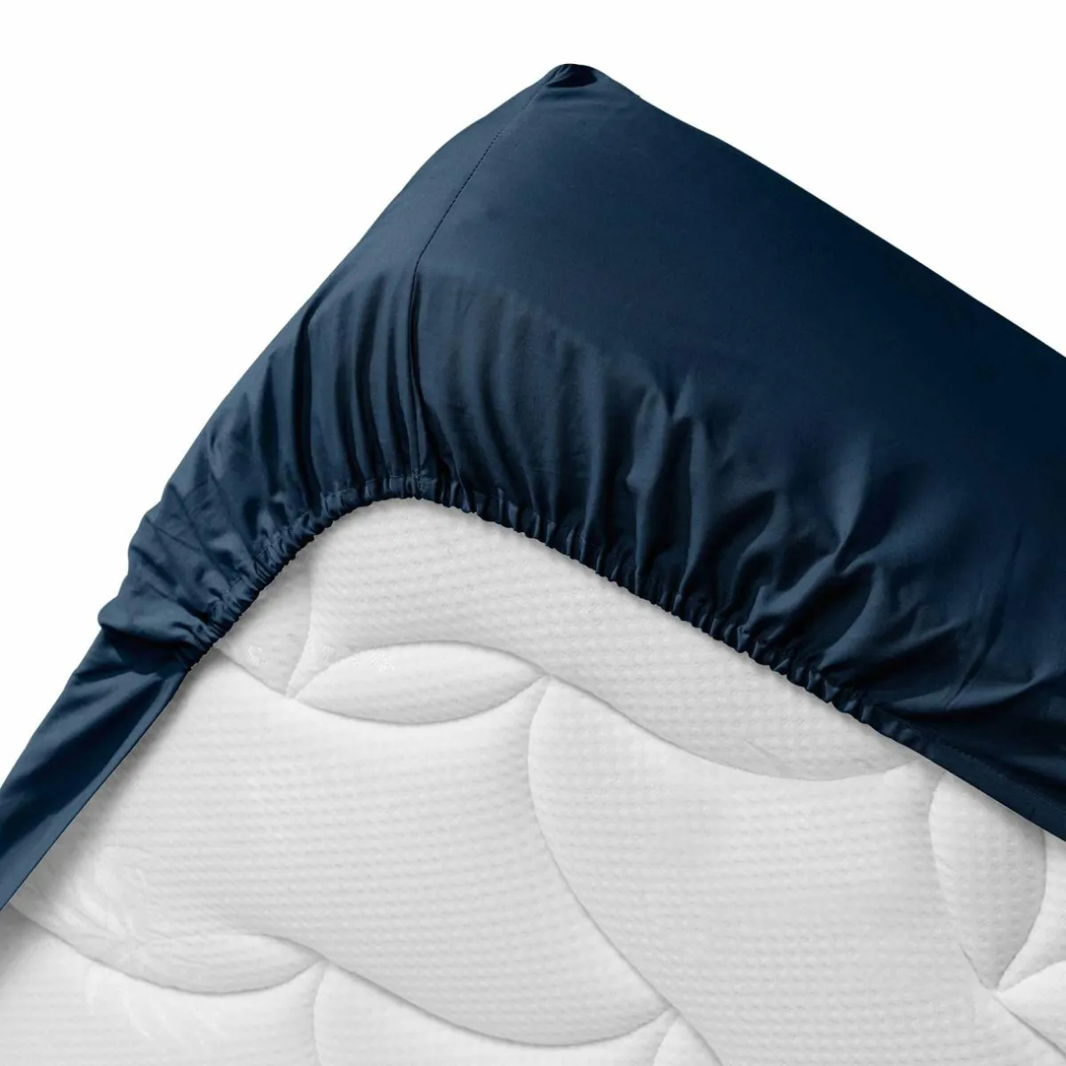 DOUCEUR D'INTERIEUR Drap housse coton bio (90 x 190 cm) Biolina Bleu nuit Outlet