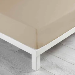 DOUCEUR D'INTERIEUR Drap housse coton lavé (140 x 190 cm) Linette Beige Clearance