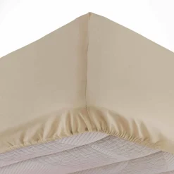 DOUCEUR D'INTERIEUR Drap housse coton lavé (140 x 190 cm) Linette Beige Clearance