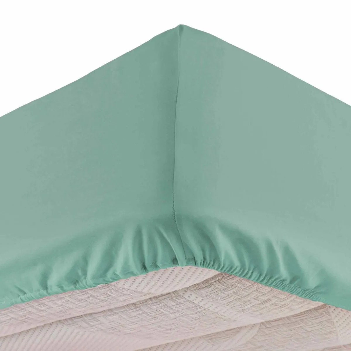 DOUCEUR D'INTERIEUR Drap housse coton lavé (140 x 190 cm) Linette Vert sauge Outlet