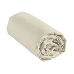 douceur d'intu017drieur Drap housse coton lavé (160 x 200 cm) Linella Ivoire Sale