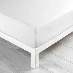 DOUCEUR D'INTERIEUR Drap housse coton lavé (140 x 190 cm) Linette Blanc Outlet