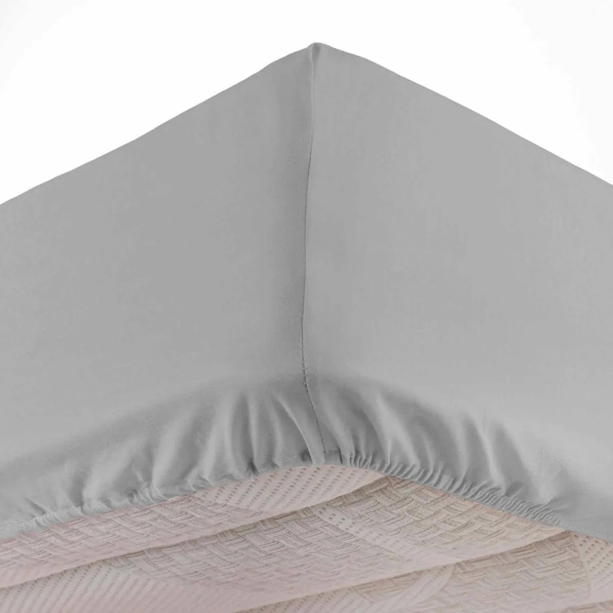 DOUCEUR D'INTERIEUR Drap housse coton lavé (140 x 190 cm) Linette Gris Best