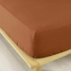 EMINZA Drap housse flanelle de coton (140 x 190 cm) Nina Terracotta Online