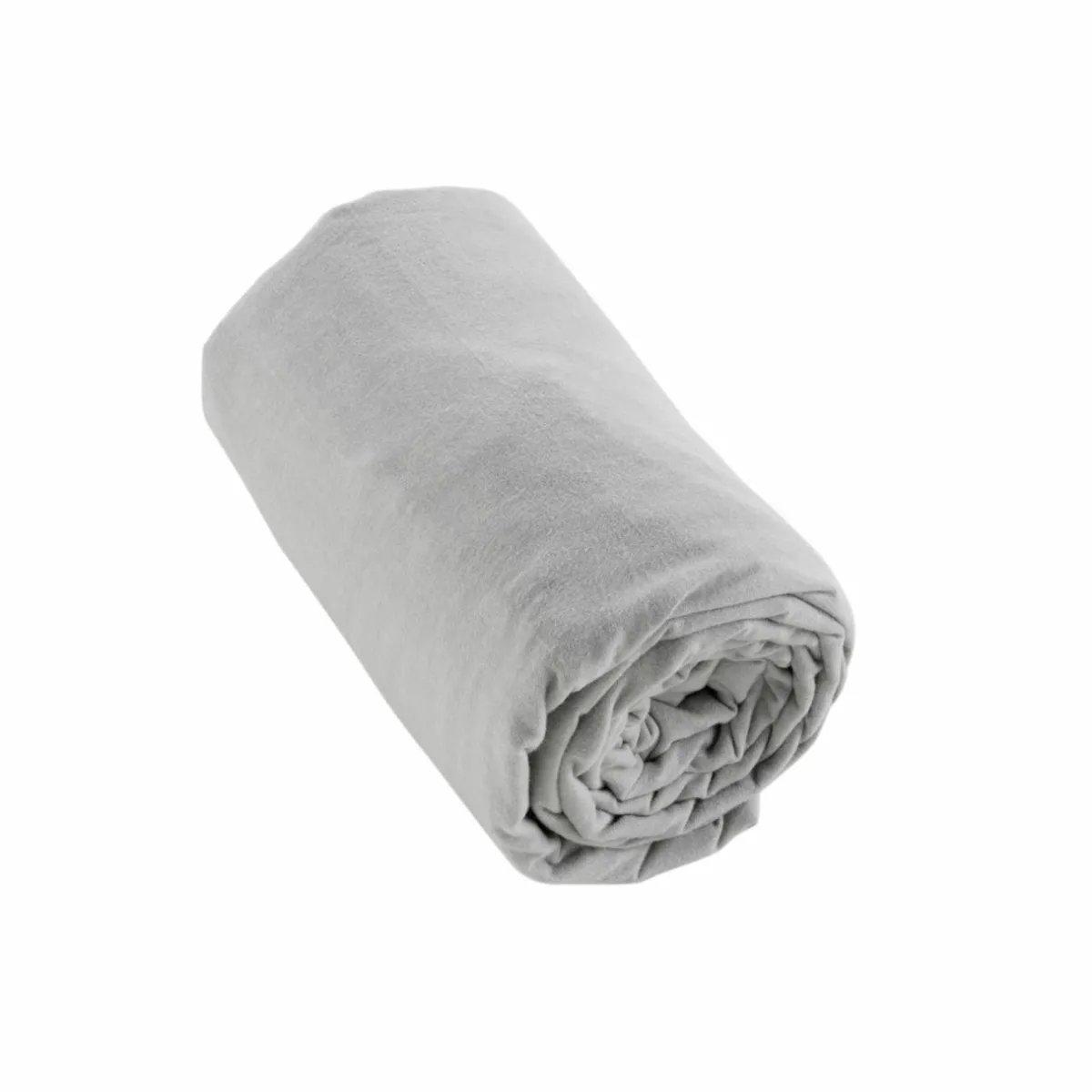 EMINZA Drap housse flanelle de coton (160 x 200 cm) Nina Gris clair Outlet