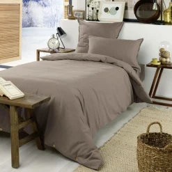 EMINZA Drap housse flanelle de coton (90 x 190 cm) Nina Ficelle Outlet
