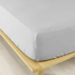EMINZA Drap housse flanelle de coton (180 x 200 cm) Nina Gris clair Clearance