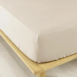 EMINZA Drap housse flanelle de coton (180 x 200 cm) Nina Beige