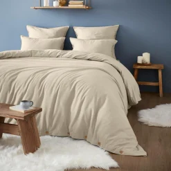 EMINZA Drap housse flanelle de coton (140 x 190 cm) Nina Beige Sale