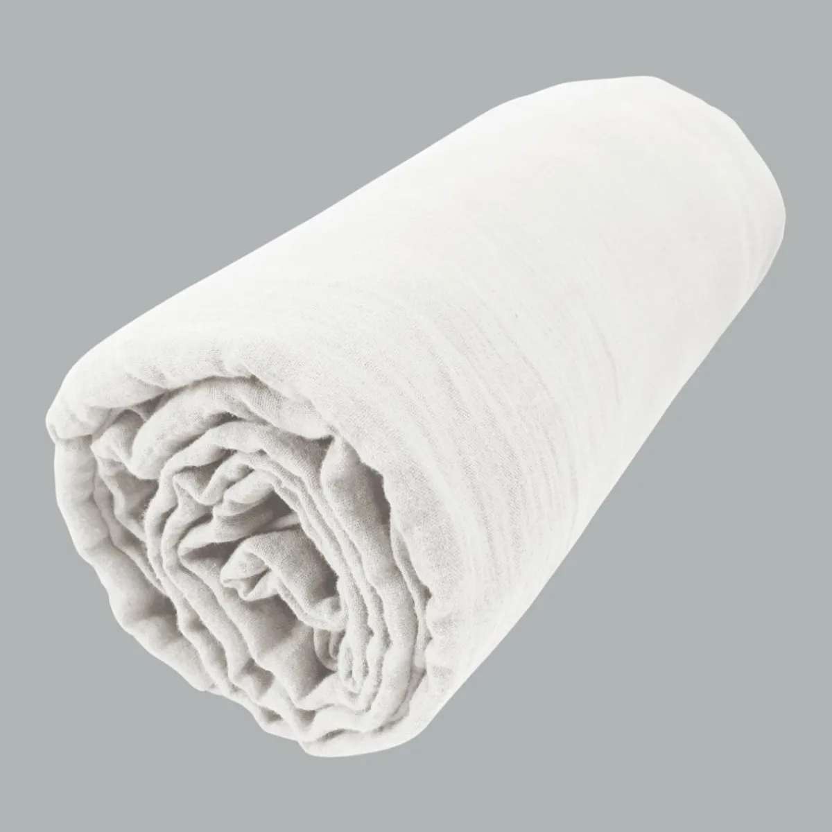 EMINZA Drap housse gaze de coton (140 x 200 cm) Gaïa chantilly Blanc New