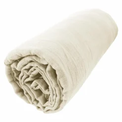 EMINZA Drap housse gaze de coton (140 x 190 cm) Gaïa pampa Beige Best