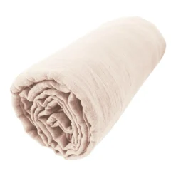 EMINZA Drap housse gaze de coton (140 x 190 cm) Gaïa Rose poudré Online