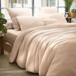 EMINZA Drap housse gaze de coton (200 x 200 cm) Gaïa Rose poudré Hot