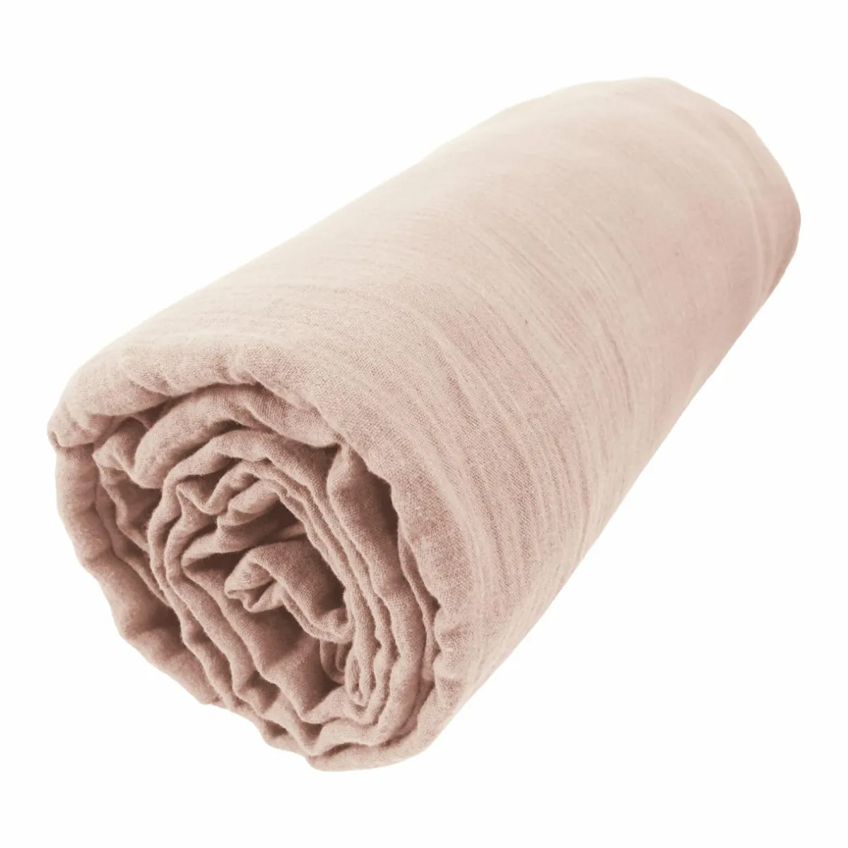 EMINZA Drap housse gaze de coton (200 x 200 cm) Gaïa Rose poudré Hot