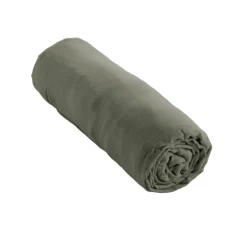 EMINZA Drap housse gaze de coton (160 x 200 cm) Gaïa Vert romarin Outlet