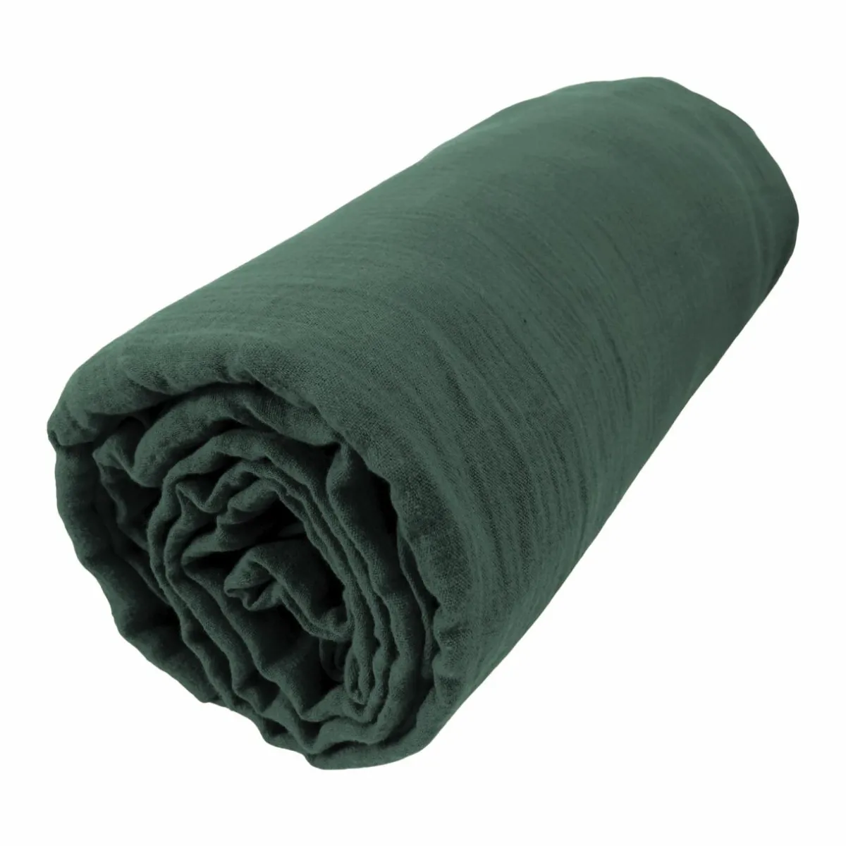 EMINZA Drap housse gaze de coton (90 x 200 cm) Gaïa Vert sapin Best