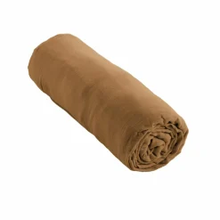 EMINZA Drap housse gaze de coton (140 x 200 cm) Gaïa Camel Clearance