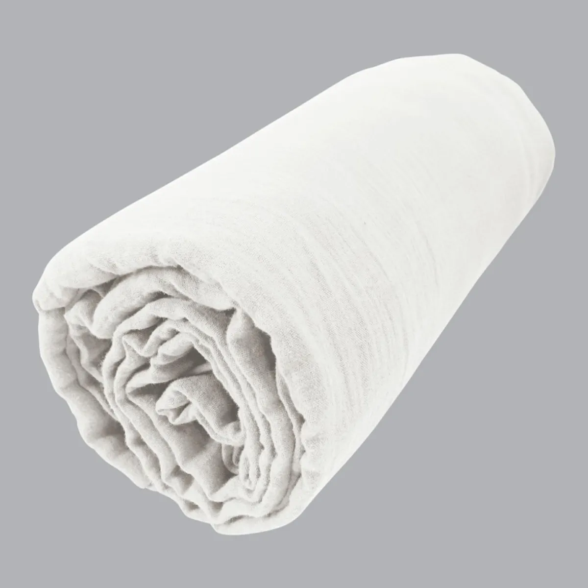EMINZA Drap housse gaze de coton (160 x 200 cm) Gaïa chantilly Blanc Hot