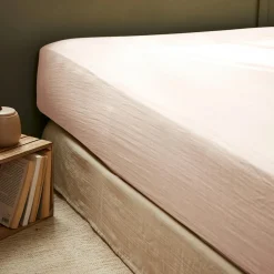 EMINZA Drap housse gaze de coton (90 x 200 cm) Gaïa Rose poudré Clearance