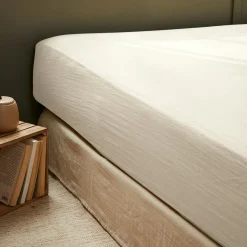 EMINZA Drap housse gaze de coton (200 x 200 cm) Gaïa pampa Beige Outlet