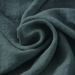 EMINZA Drap housse lin lavé (160 x 200 cm) Louise Gris ardoise Clearance