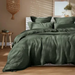 EMINZA Drap housse lin lavé (180 x 200 cm) Louise Vert romarin Online
