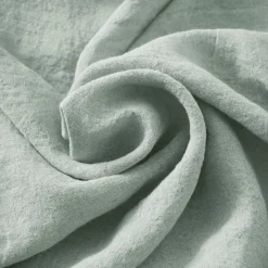 EMINZA Drap housse lin lavé (160 x 200 cm) Louise Vert Eucalyptus Sale