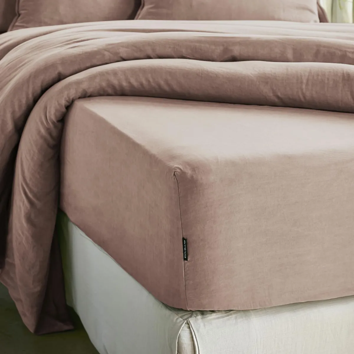 EMINZA Drap housse lyocell Tencel™ lavé (90 x 200 cm) Olivia blush Rose Outlet