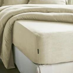 EMINZA Drap housse lyocell Tencel™ lavé (140 x 200 cm) Olivia pampa Beige Hot