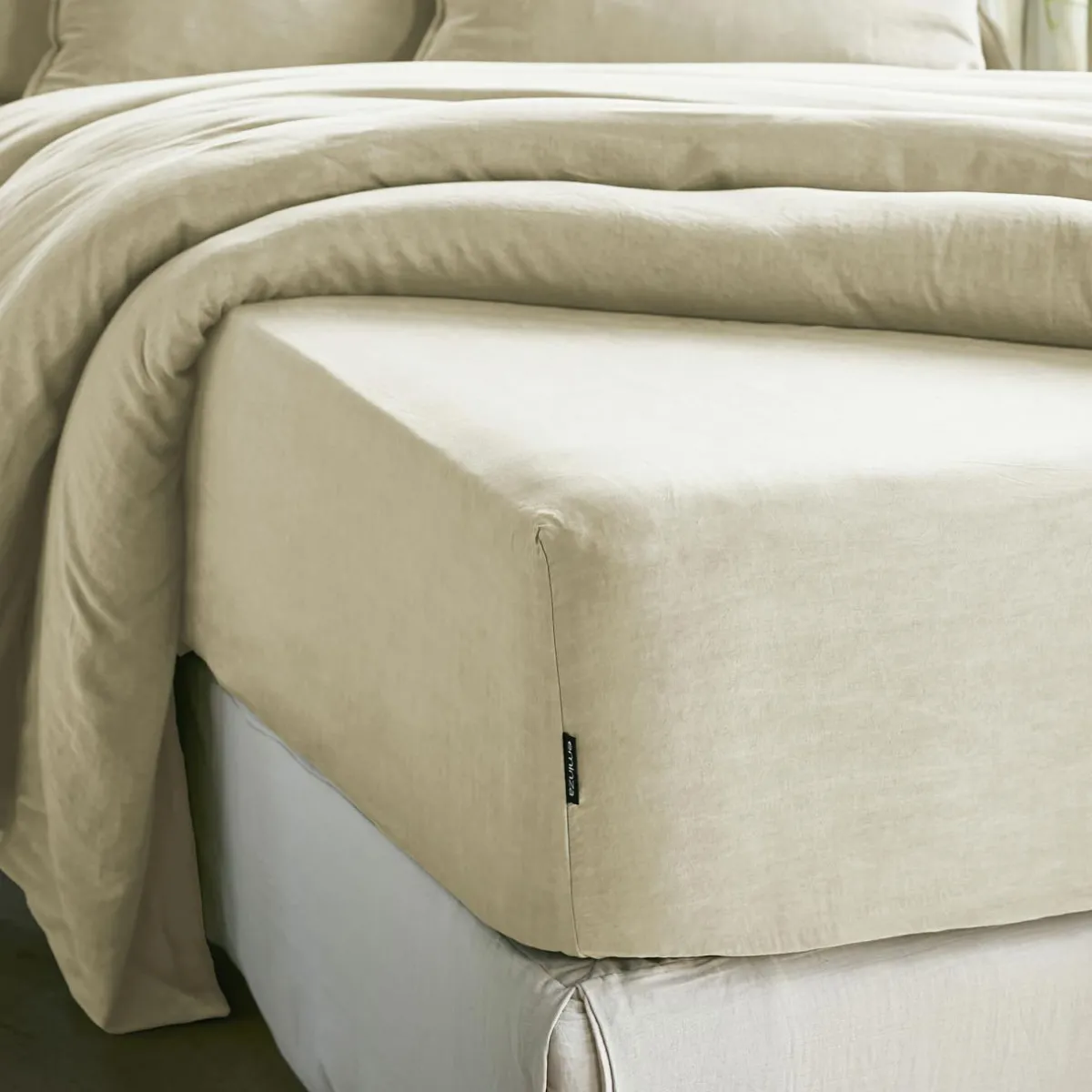 EMINZA Drap housse lyocell Tencel™ lavé (140 x 200 cm) Olivia pampa Beige Hot