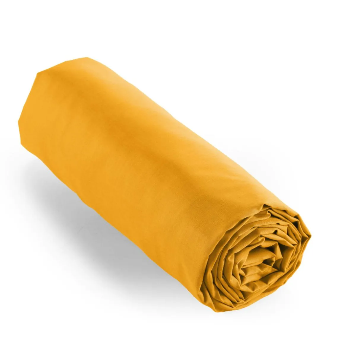 EMINZA Drap housse percale de coton (140 x 200 cm) Cali Jaune moutarde Sale