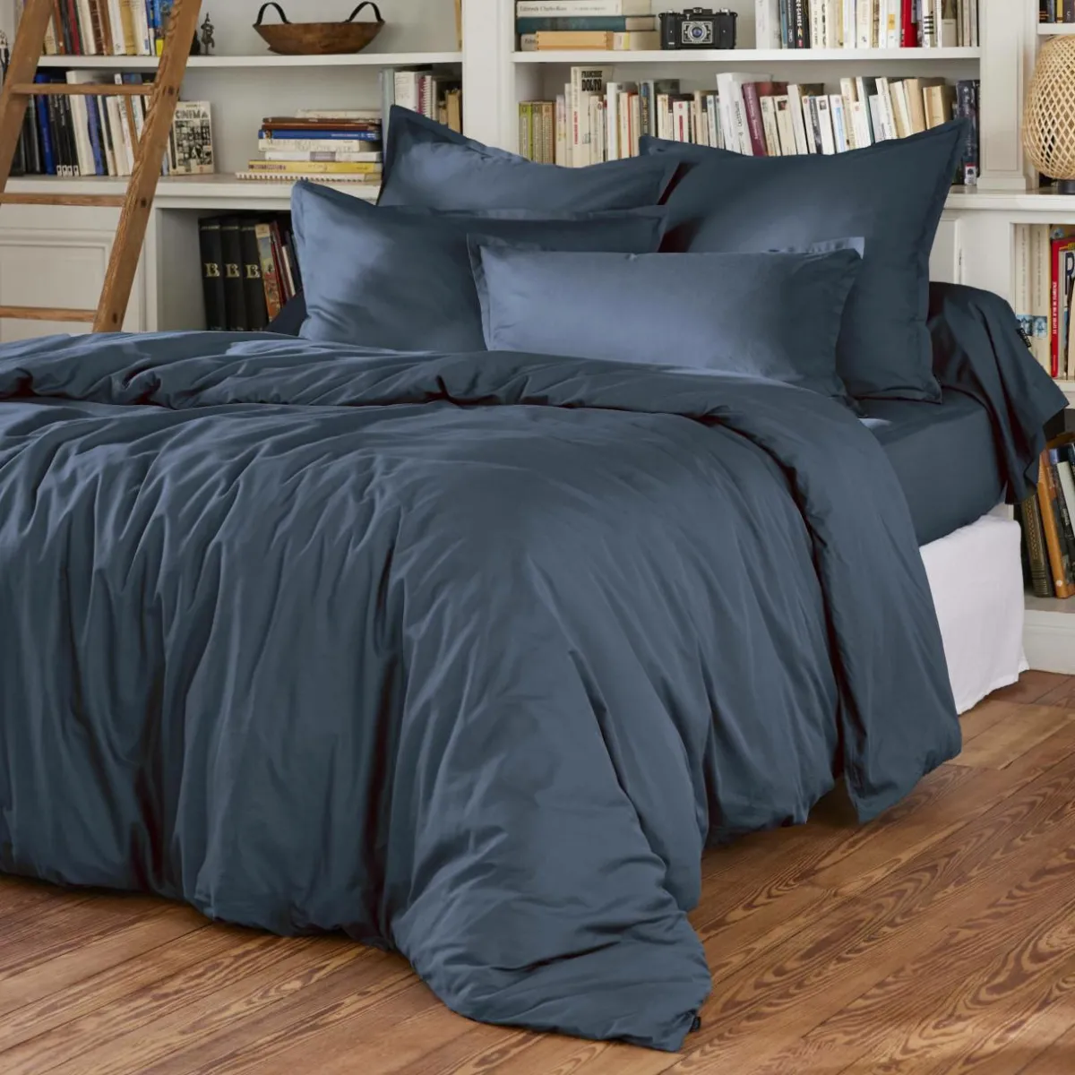 EMINZA Drap housse percale de coton (180 x 200 cm) Cali Bleu marine Online