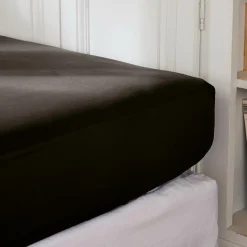 EMINZA Drap housse percale de coton (140 x 190 cm) Cali Noir