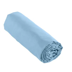 EMINZA Drap housse percale de coton (90 x 200 cm) Cali Bleu Ciel New