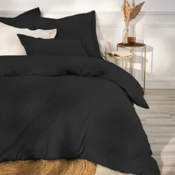 EMINZA Drap housse percale de coton (90 x 200 cm) Cali Noir Clearance