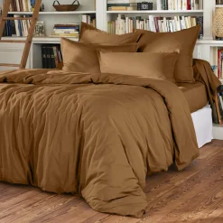 EMINZA Drap housse percale de coton (140 x 200 cm) Cali Camel Clearance