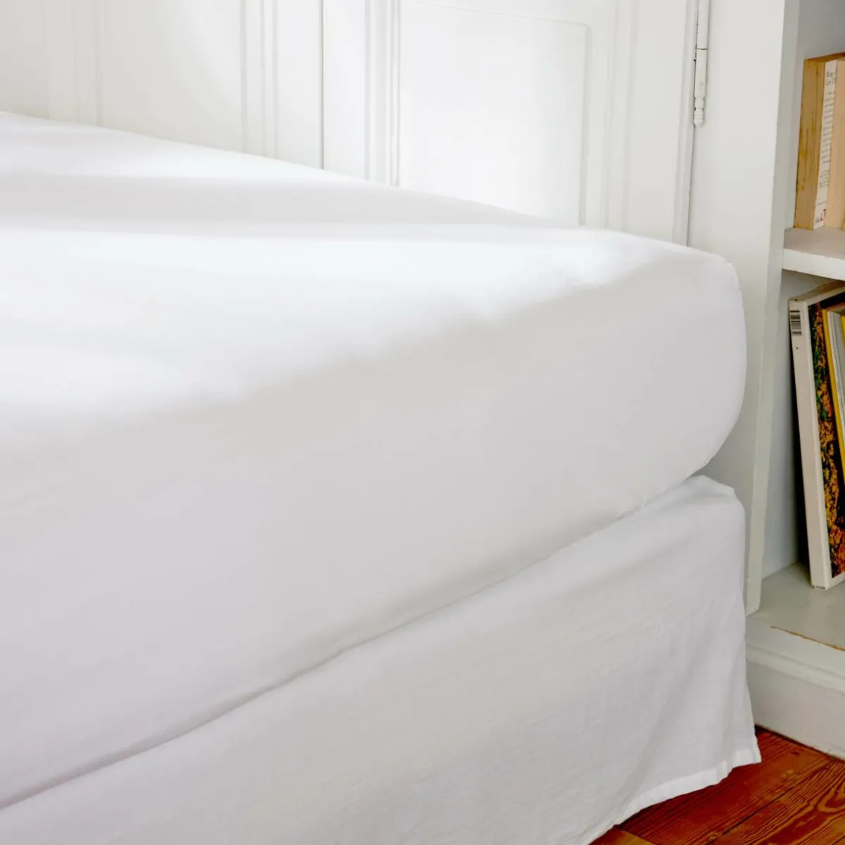 EMINZA Drap housse percale de coton (90 x 200 cm) Cali Blanc Clearance