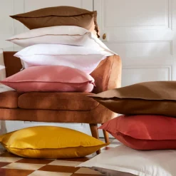 EMINZA Drap housse percale de coton (90 x 190 cm) Cali Marron Chocolat