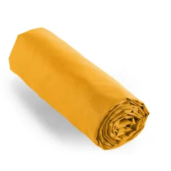 EMINZA Drap housse percale de coton (200 x 200 cm) Cali Jaune moutarde Outlet