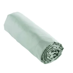 EMINZA Drap housse percale de coton (160 x 200 cm) Cali Vert Eucalyptus Discount