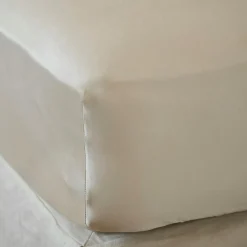 EMINZA Drap housse satin de bambou (90 x 190 cm) Sienna Beige New