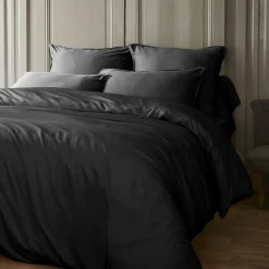 EMINZA Drap housse satin de bambou (140 x 200 cm) Sienna Noir Sale