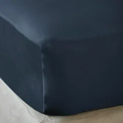 EMINZA Drap housse satin de bambou (200 x 200 cm) Sienna Bleu nuit Clearance
