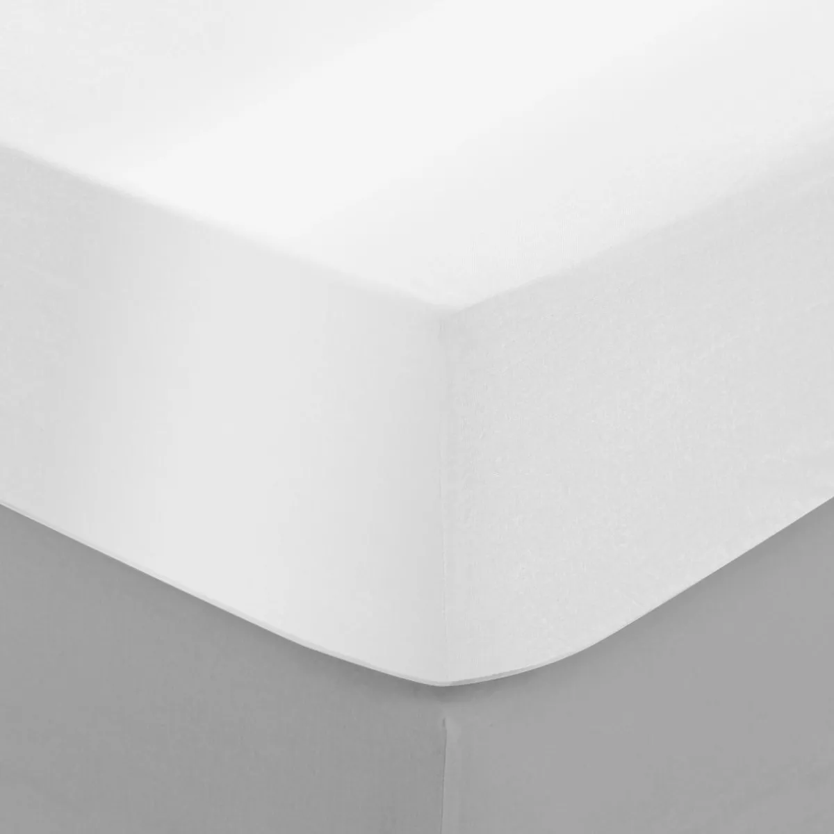 ATMOSPHERA Drap housse satin de coton (140 x 190 cm) Lydia Blanc New