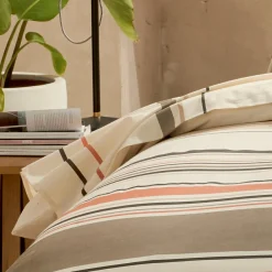 TRADI LINGE Drap plat coton lavé (280 x 310 cm) Hugo Corail Orange Hot