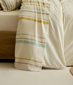 TRADI LINGE Drap plat coton lavé (280 x 310 cm) Hugo Jaune moutarde Best