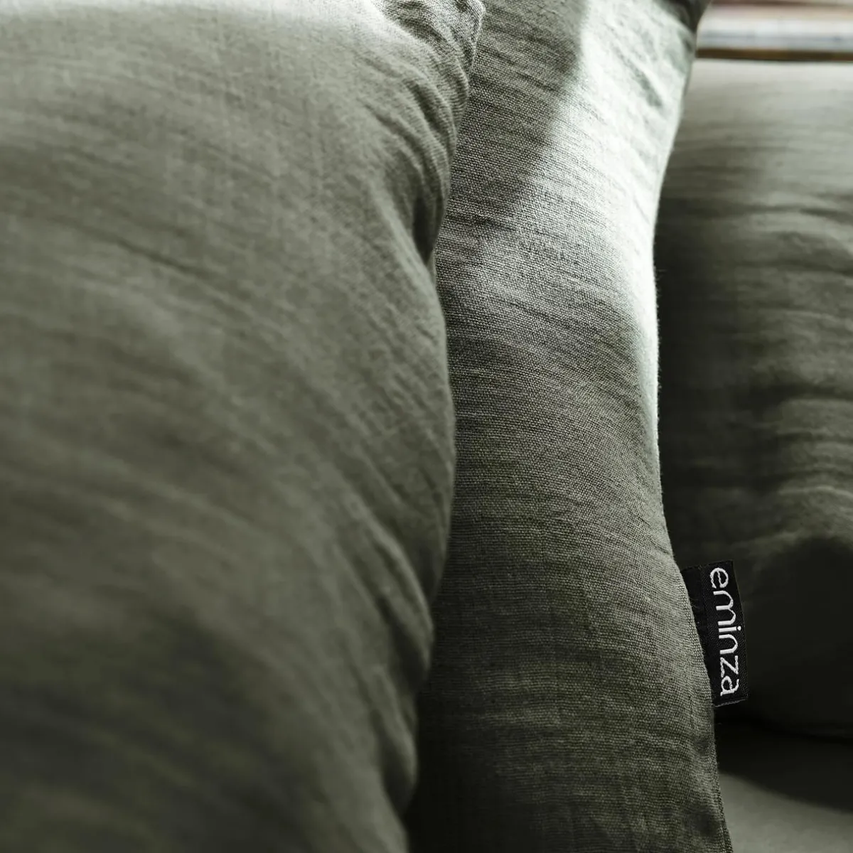 EMINZA Drap plat gaze de coton (240 x 300 cm) Gaïa Vert romarin Hot